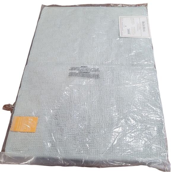 Knights Bridge Melange Bath Rug Collection, 17" x 24", Light Blue - Picture 5 of 6